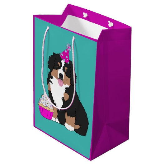 Persoonlijk Bernese Mountain Dog Puppy Medium Gif Medium Cadeauzakje (Achterkant Gekanteld)
