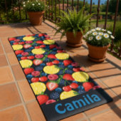 Persoonlijk bessen- en citruspatroon yogamat