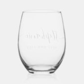 Persoonlijk Best Mom Ever Script Monogram Wijnglas Zonder Voet (Achterkant)