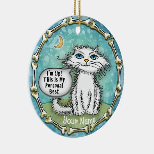 Persoonlijk Best Scraggles Cat Keramisch Ornament (Rechts)