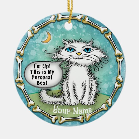 Persoonlijk Best Scraggles Cat Keramisch Ornament (Voorkant)