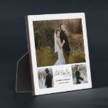 Persoonlijk Beste Dag ooit Fotoplak met easel Fotoplaat<br><div class="desc">Moderne en elegante vormgeving,  op maat gemaakt,  beste dag ooit 3 Foto Collage plaquette met eenvoudig aan te passen jouw tekst. Bekijk de grafische kunstontwerpopslag voor andere producten die bij dit ontwerp passen!</div>