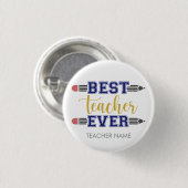 Persoonlijk Beste Leraar Ooit - Op Maat Gemaakt Ca Ronde Button 3,2 Cm (Voorkant /achterkant)