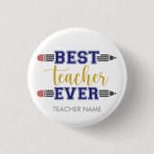 Persoonlijk Beste Leraar Ooit - Op Maat Gemaakt Ca Ronde Button 3,2 Cm (Voorkant)