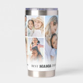 Persoonlijk beste mama foto collage moeder geïsoleerde drinkbeker (Achterkant)