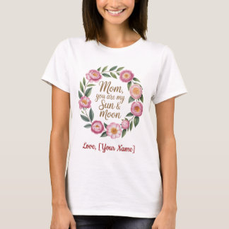 Persoonlijk 'Beste Moeder Ooit' Bloemenkrans T-shi T-shirt