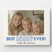 Persoonlijk 'Beste Papa' Blauwe Script Foto Plaque Fotoplaat (Voorkant)