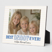 Persoonlijk 'Beste Papa' Blauwe Script Foto Plaque Fotoplaat (Zijkant)