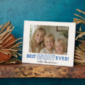 Persoonlijk 'Beste Papa' Blauwe Script Foto Plaque Fotoplaat (Zijkant)