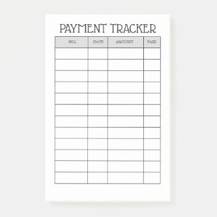 Persoonlijk betalingsvolgnotitieboek post-it® notes