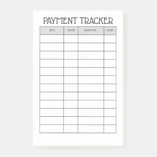Persoonlijk betalingsvolgnotitieboek post-it® notes (Voorkant)