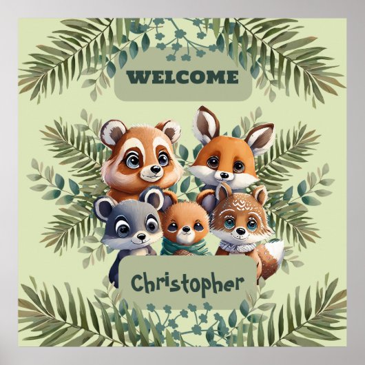 Persoonlijk Betoverd Bos Wonderland  Poster (Voorkant)