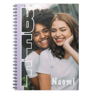 Persoonlijk BFF-foto-illusie paarse notitieboekje Notitieboek