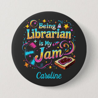 Persoonlijk bibliothecarisgeschenk ronde button 7,6 cm
