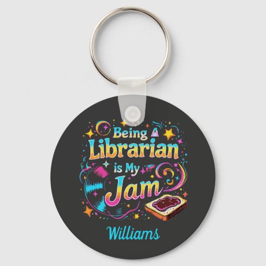 Persoonlijk bibliothecarisgeschenk sleutelhanger (Voorkant)