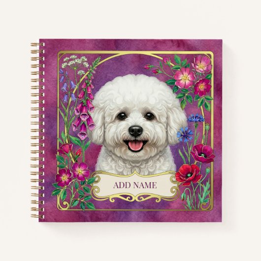 Persoonlijk Bichon Frise Roze Notitieboek (Voorkant)