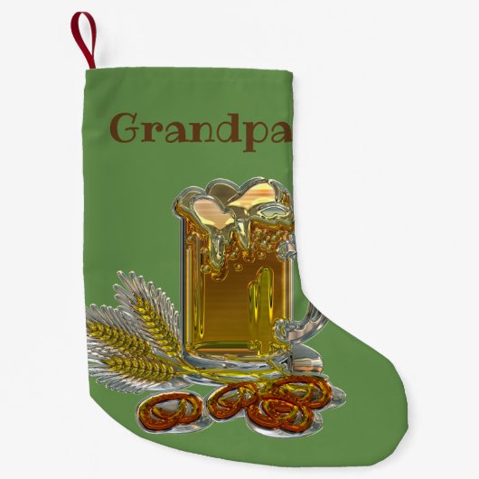 Persoonlijk Bier en Brezel Kleine Kerstsok (Voorkant)