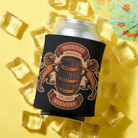 Persoonlijk bier van brouwerij in eiken vat met le blikjeskoeler (Insitu Zomer)