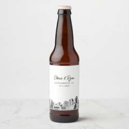 Persoonlijk bierlabel met Sacramento-oriëntatiepun Bier Etiket