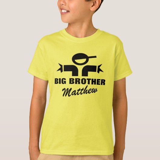 Persoonlijk Big Brother t shirt voor jongen siblin (Voorkant)