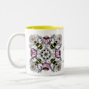 Persoonlijk Bij Doodle Mindfulness Cadeau Tweekleurige Koffiemok