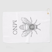 Persoonlijk Bijenmonogram Golfhanddoek (Horizontaal)