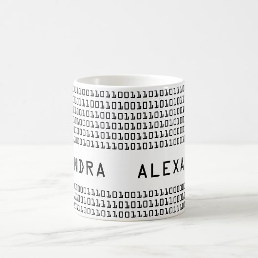 Persoonlijk binair codepatroon koffiemok (Center)