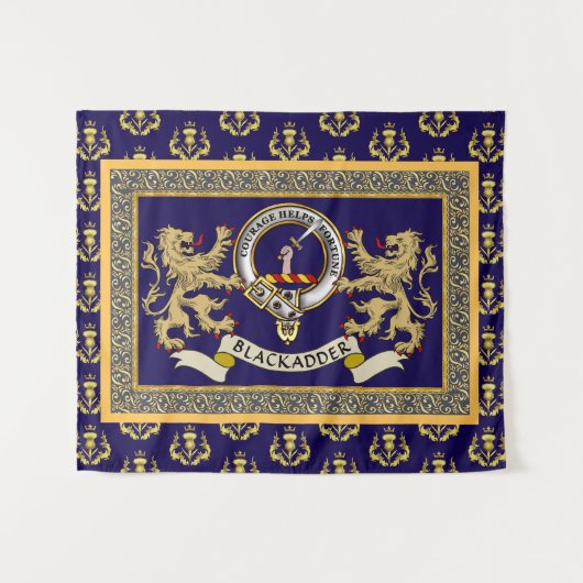 Persoonlijk Blackadder Clan Badge Blauw Wandkleed (Voorkant (horizontaal))