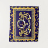 Persoonlijk Blackadder Clan Badge Blauw Wandkleed (Voorkant)