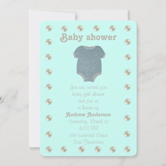 Persoonlijk, blauw baby shower kaart (Voorkant)