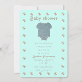 Persoonlijk, blauw baby shower kaart