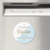 Persoonlijk blauw babyzakje bedankt magneet (Insitu (Vaatwasser))