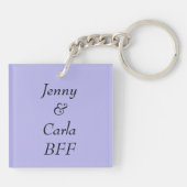 Persoonlijk blauw BFF-hart Sleutelhanger (Achterkant)