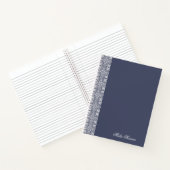 Persoonlijk blauw bloemmotief notitieboek (Binnen)