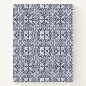 Persoonlijk blauw bloemmotief notitieboek (Achterkant)