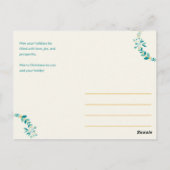 Persoonlijk - Blauw en Mint Wreath Holiday Briefkaart (Achterkant)