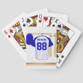 Persoonlijk blauw en wit Baseball Jersey Pokerkaarten (Achterkant)