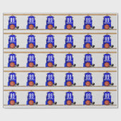 Persoonlijk blauw en wit Basketball Jersey Cadeaupapier (Vlak)