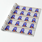 Persoonlijk blauw en wit Basketball Jersey Cadeaupapier (Uitgerold)