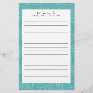 Persoonlijk blauw en wit gelinieerd schrijfpapier briefpapier