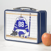 Persoonlijk blauw en wit ijs Hockey Jersey (In situ)