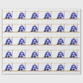 Persoonlijk blauw en wit ijs Hockey Jersey Cadeaupapier (Vlak)