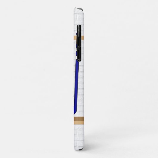 Persoonlijk blauw en wit ijs Hockey Jersey Case-Mate iPhone Case (Achterkant/links)