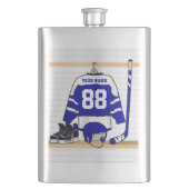 Persoonlijk blauw en wit ijs Hockey Jersey Flacon (Voorkant)
