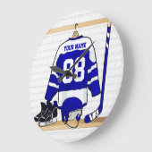 Persoonlijk blauw en wit ijs Hockey Jersey Grote Klok (Hoek)