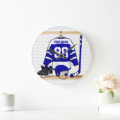 Persoonlijk blauw en wit ijs Hockey Jersey Grote Klok (Huis)