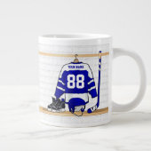 Persoonlijk blauw en wit ijs Hockey Jersey Grote Koffiekop (Rechts)