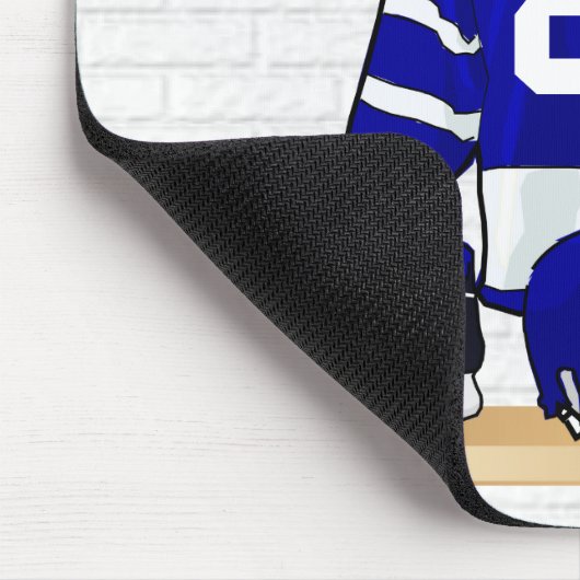 Persoonlijk blauw en wit ijs Hockey Jersey Muismat (Hoek)