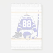 Persoonlijk blauw en wit ijs Hockey Jersey Post-it® Notes (Voorkant)
