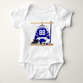Persoonlijk blauw en wit ijs Hockey Jersey Romper (Voorkant)